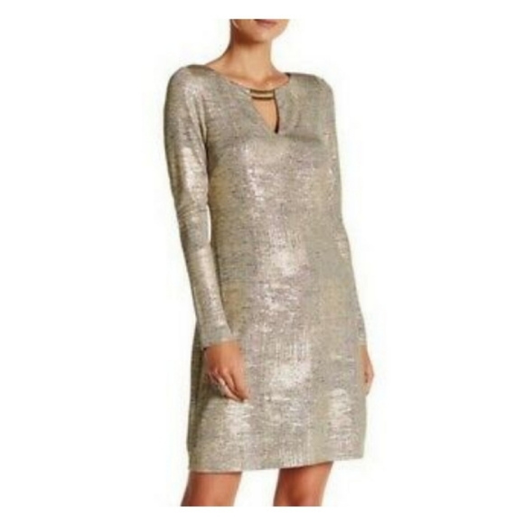 vince camuto gold dress